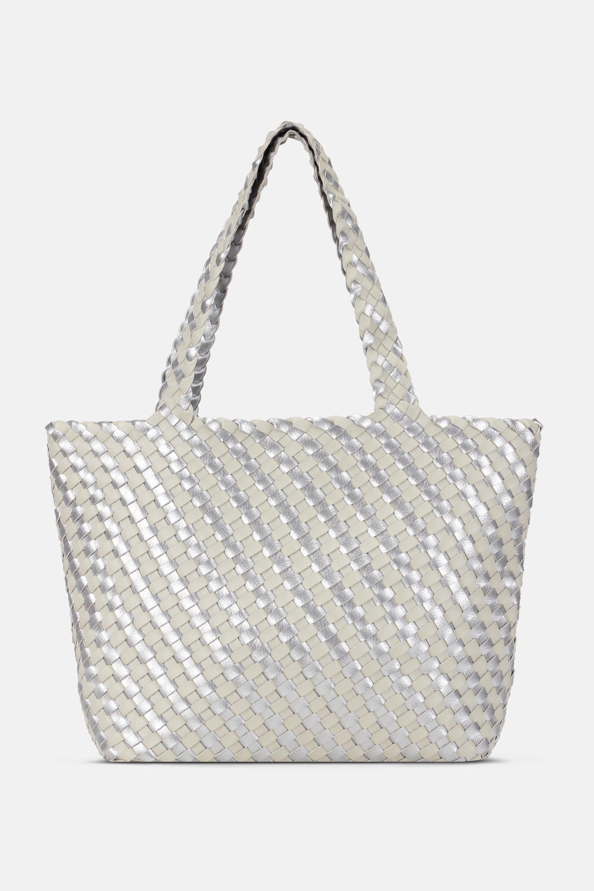 Tote Bag Flätad - Milk Creme Silver